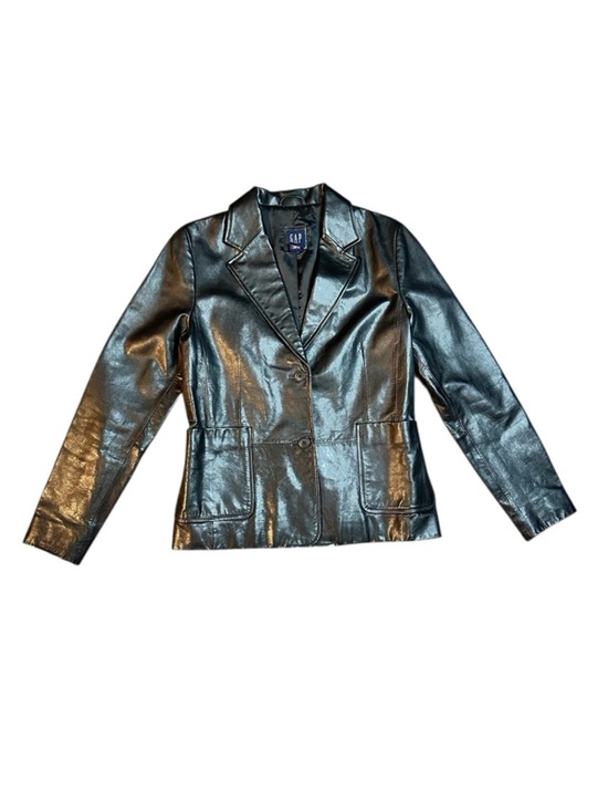 GAP Jackets & Blazers - GAP Vintage Black Leather Blazer Jacket 10